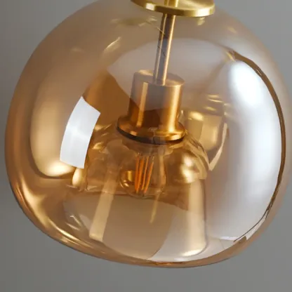 Smoky Glass Dome Metal Modern Semi Flush Ceiling Light