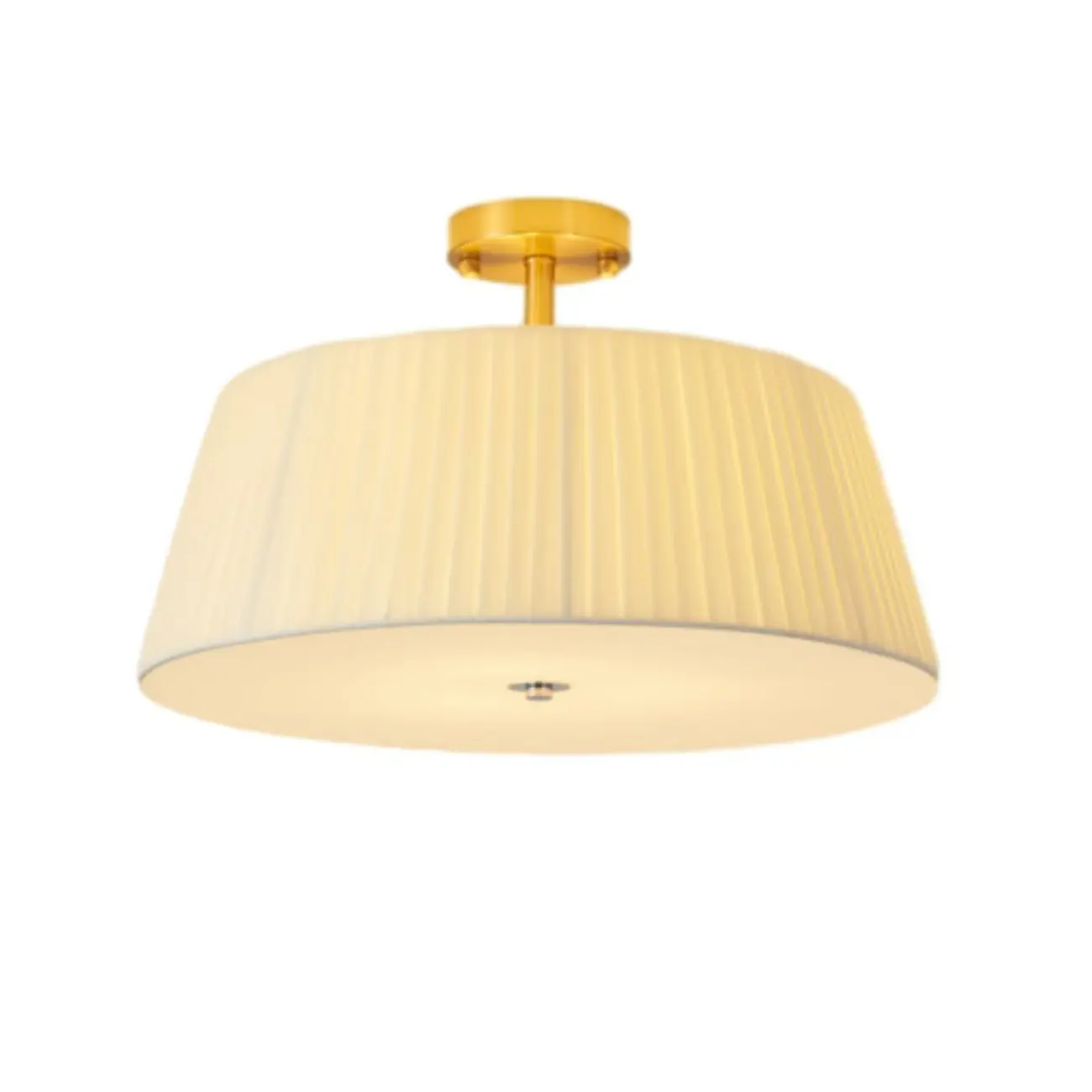 Geometric Fabric Semi Flush LED Ceiling Light for Bedroom Image - 2 | homeyfad