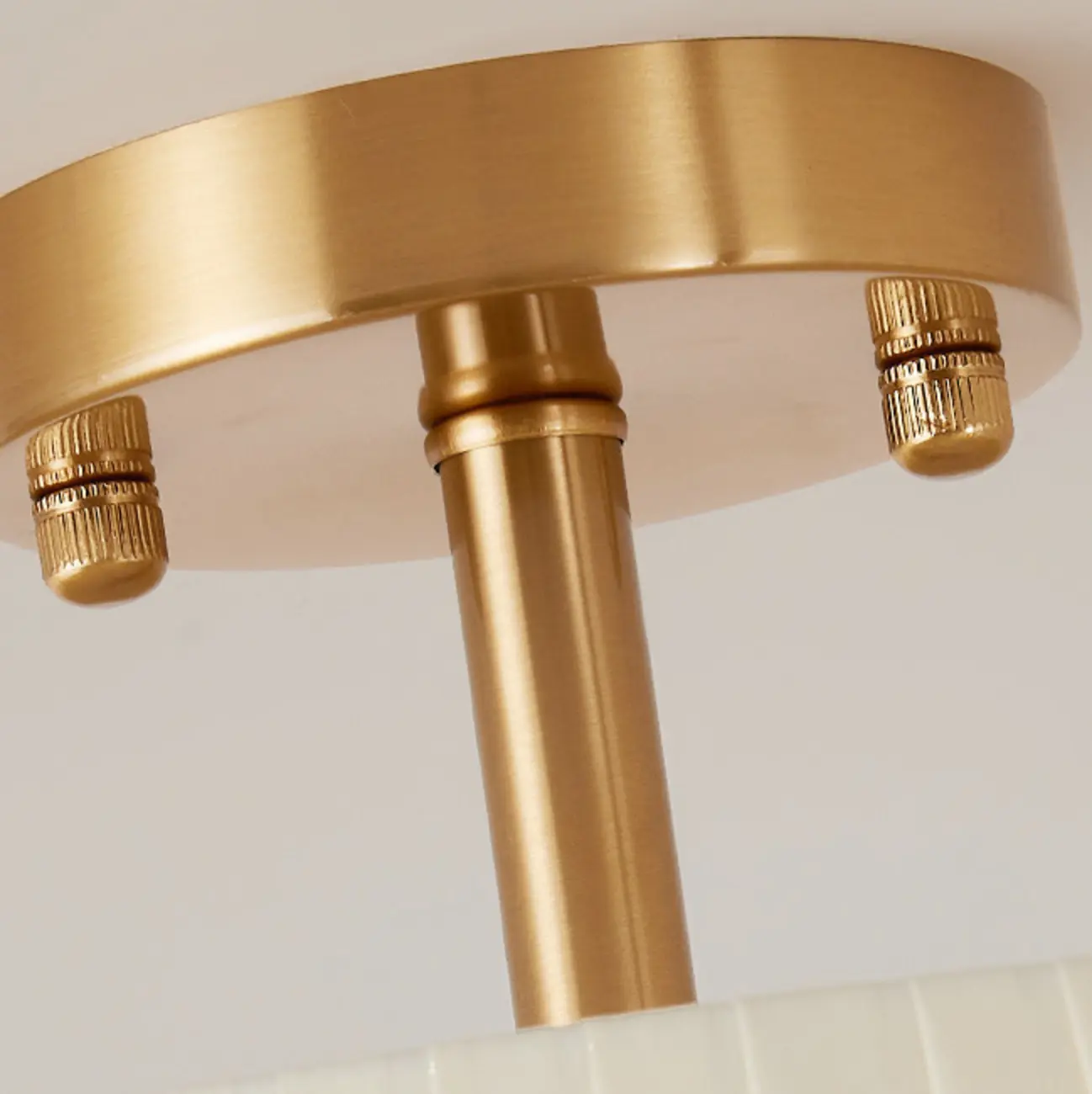 Geometric Fabric Semi Flush LED Ceiling Light for Bedroom Image - 9 | homeyfad