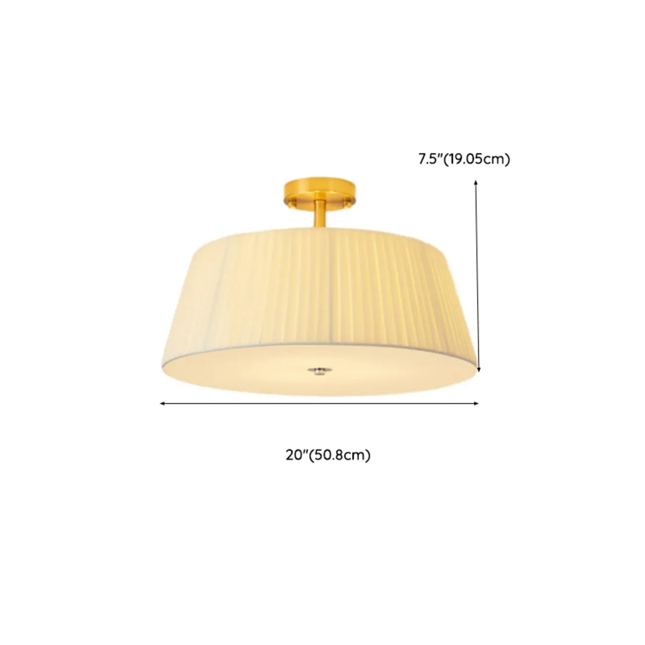 Geometric Fabric Semi Flush LED Ceiling Light for Bedroom Image - 14 | homeyfad