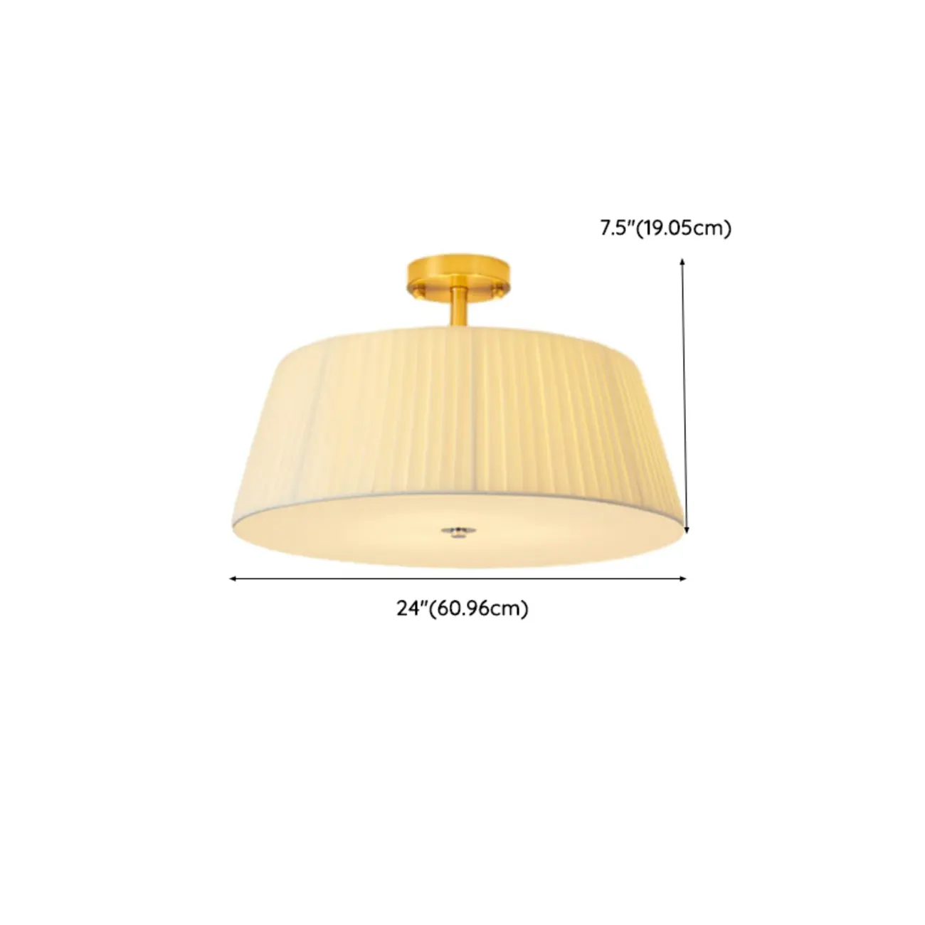 Geometric Fabric Semi Flush LED Ceiling Light for Bedroom Image - 15 | homeyfad