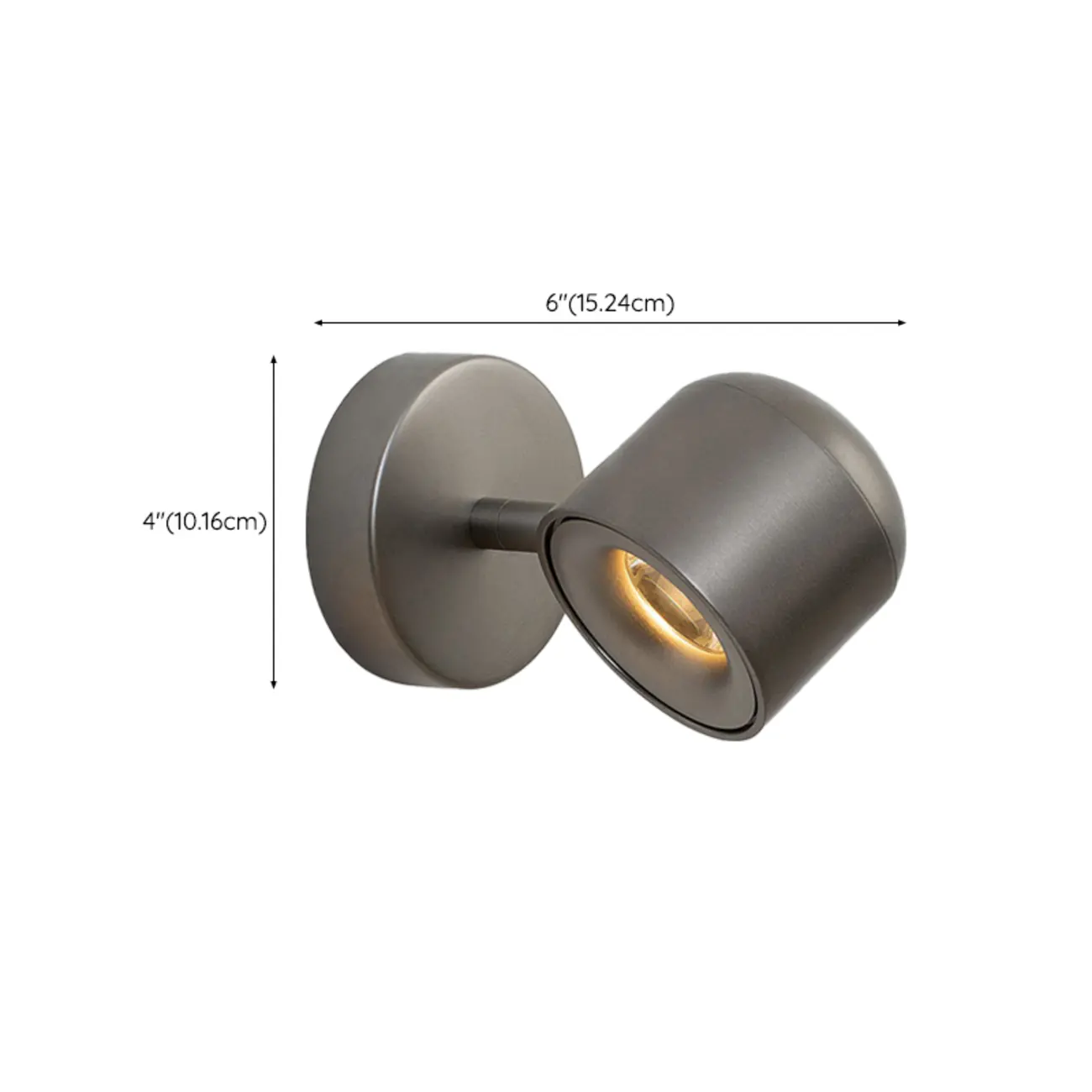 Simple 1-Light Nickel Adjustable Wall Sconce #size