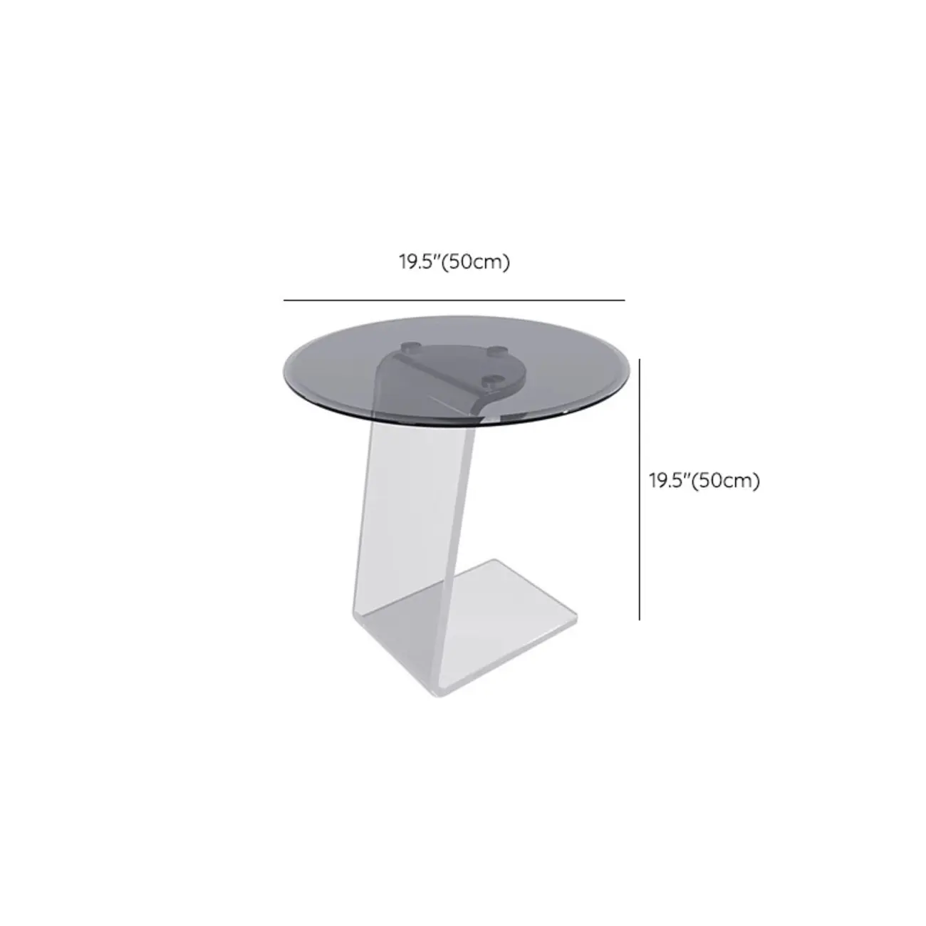 Classic Glass Round End Table with Acrylic Base for Living Room Image - 12 | homeyfad