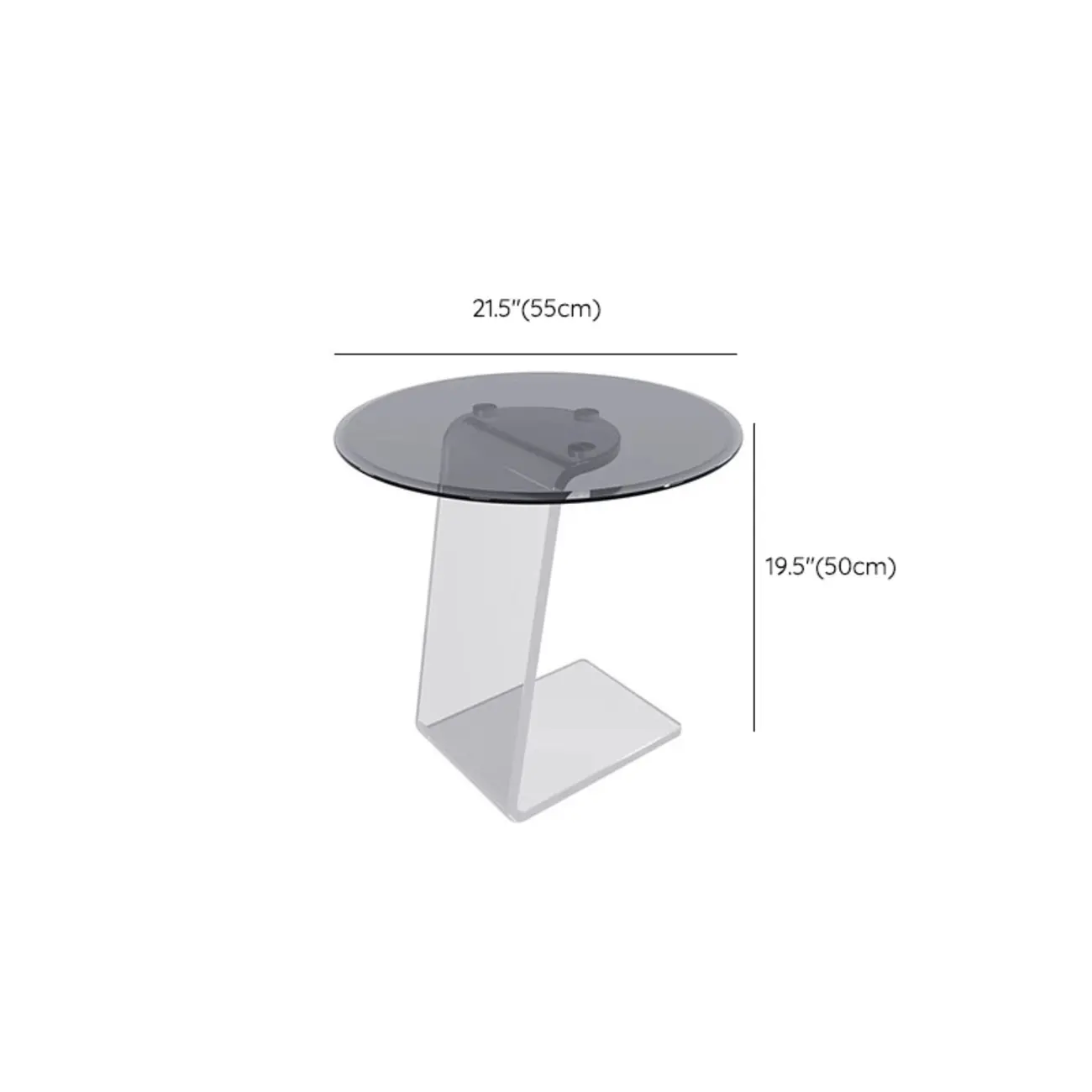Classic Glass Round End Table with Acrylic Base for Living Room Image - 13 | homeyfad