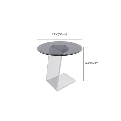 Classic Glass Round End Table with Acrylic Base for Living Room Image - 14