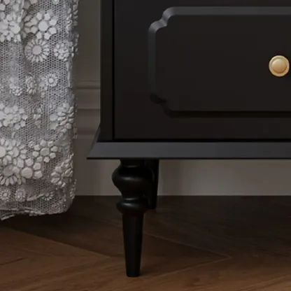 Classic Black Wooden Ribbed Glass Pane Storage Cabinet Image - 10