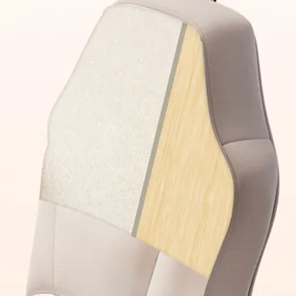 Modern Grey White Leather Adjustable Swivel Office Chair Image - 11