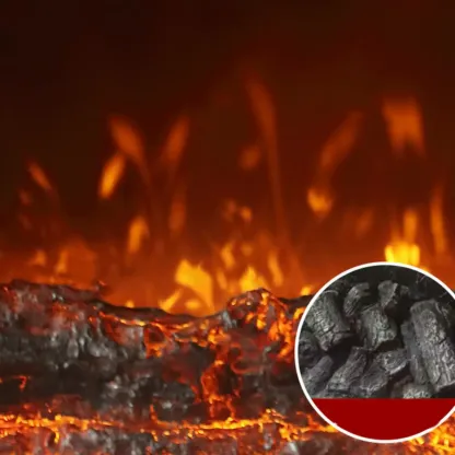 Elegant Stone TV Stand with Fireplace for Living Room Image - 8