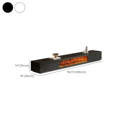 Elegant Stone TV Stand with Fireplace for Living Room Image - 14