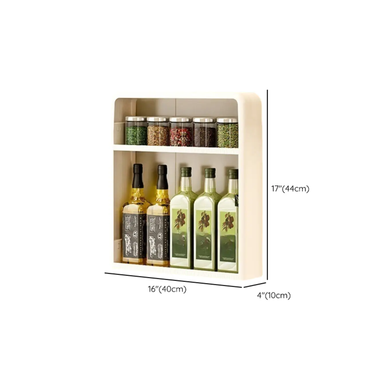 Simplistic Ivory Rectangle Wall Hung Storage Shelf 3 Tiers/2 Tiers with Drawer & Hooks Image - 24 | homeyfad