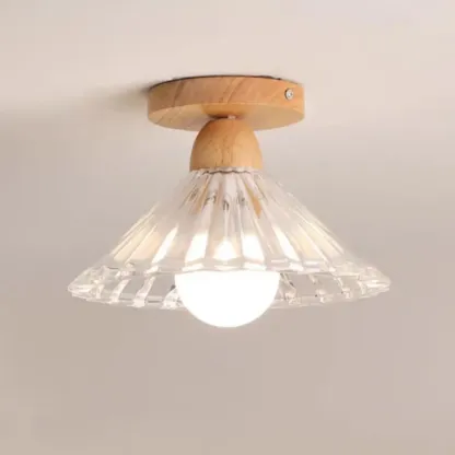 Mini Modern Glass Semi Flush Ceiling Light for Hallway Decor Image - 2
