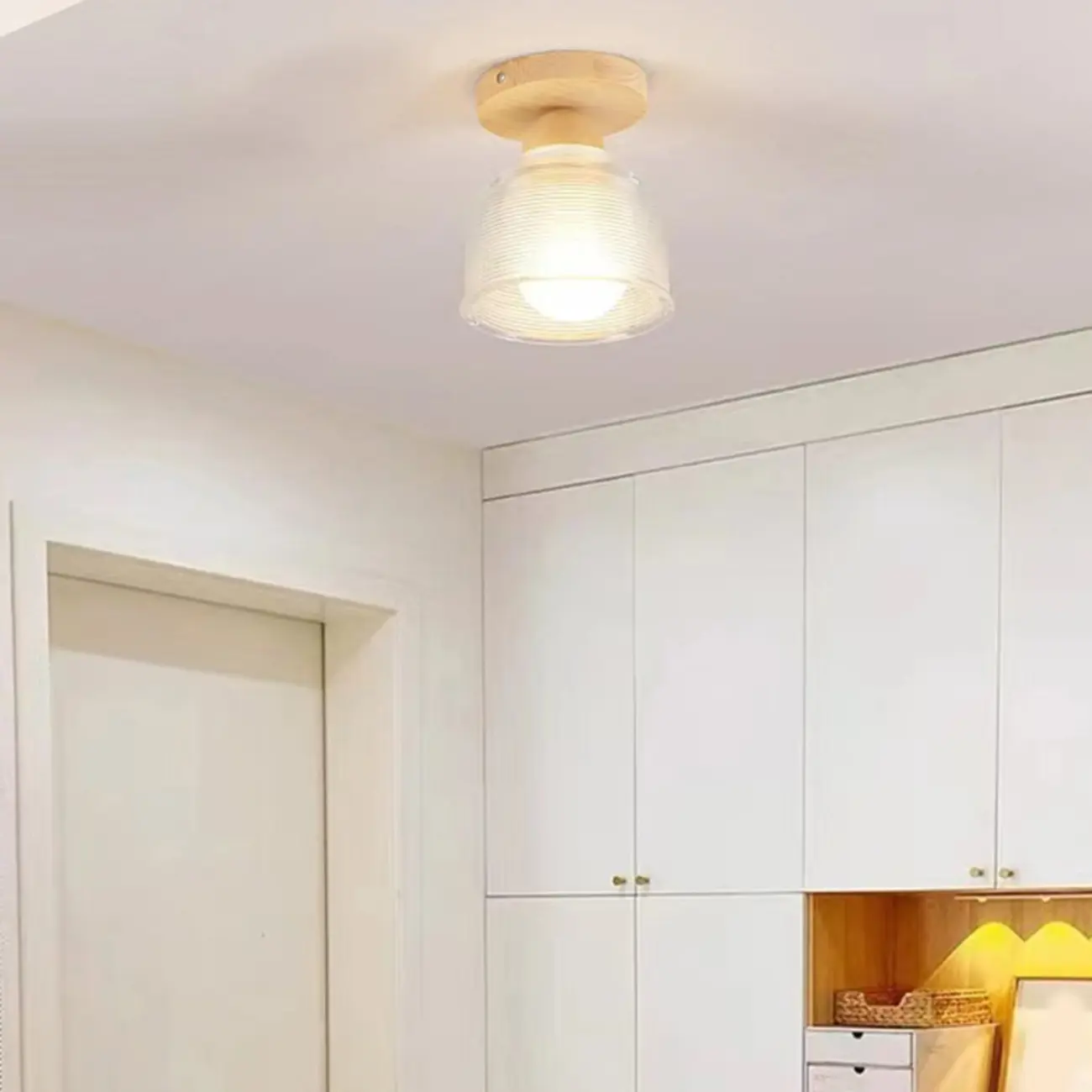 Mini Modern Glass Semi Flush Ceiling Light for Hallway Decor Image - 3 | homeyfad