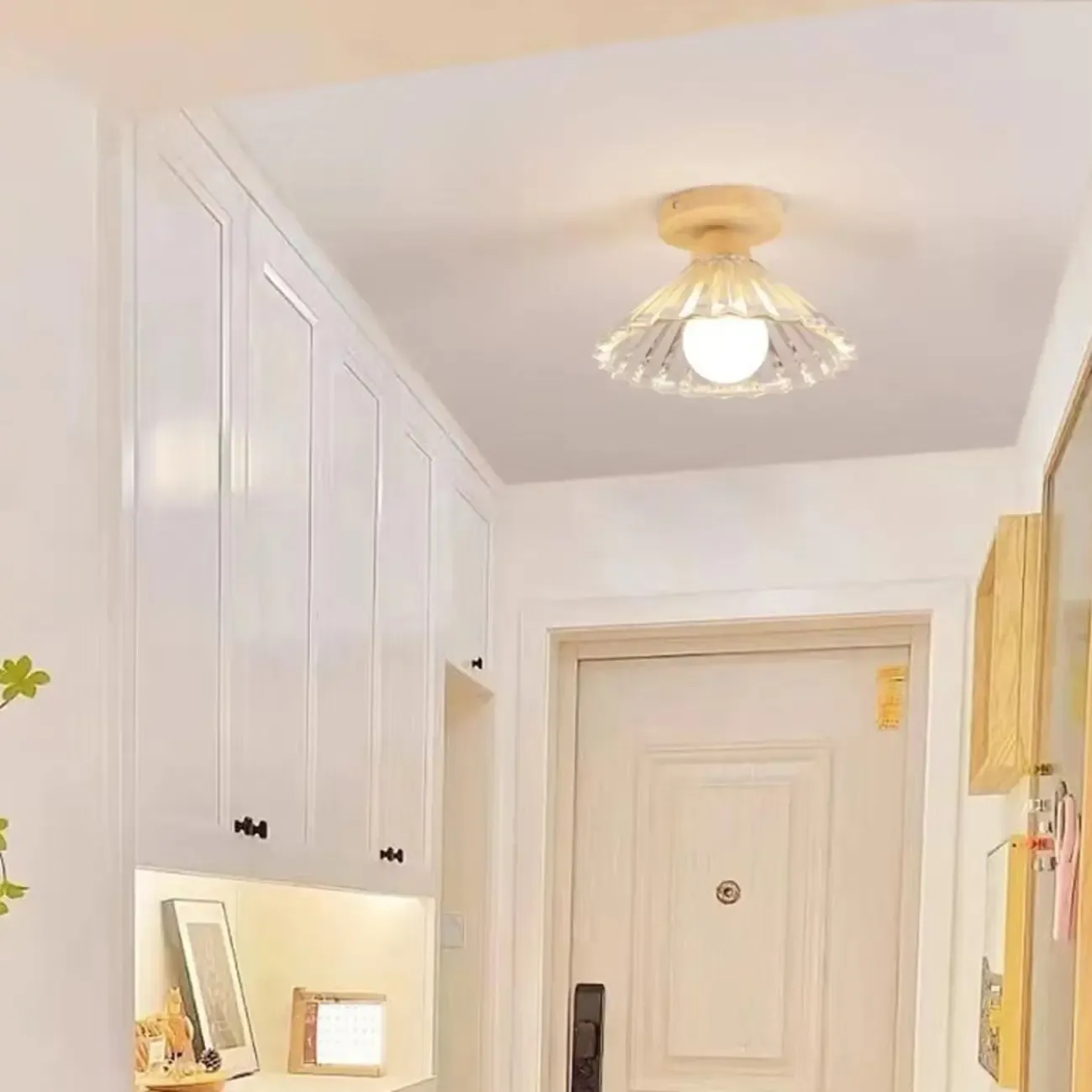 Mini Modern Glass Semi Flush Ceiling Light for Hallway Decor Image - 6