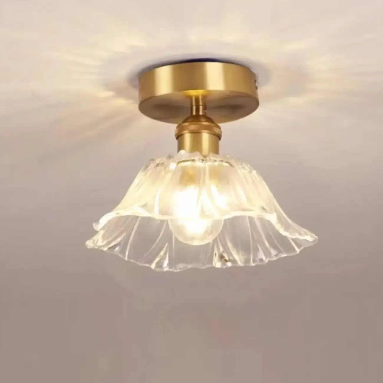 Mini Modern Glass Semi Flush Ceiling Light for Hallway Decor Image - 7