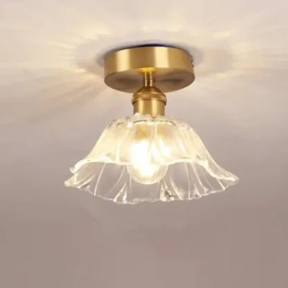 Mini Modern Glass Semi Flush Ceiling Light for Hallway Decor Image - 7