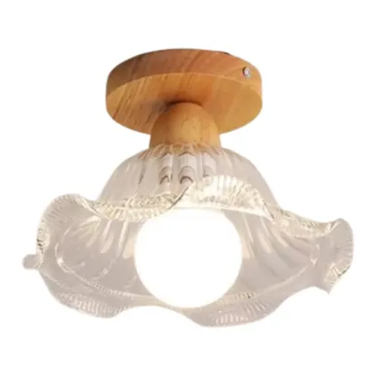 Mini Modern Glass Semi Flush Ceiling Light for Hallway Decor Image - 9