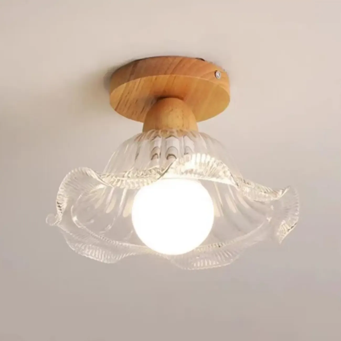 Mini Modern Glass Semi Flush Ceiling Light for Hallway Decor Image - 11