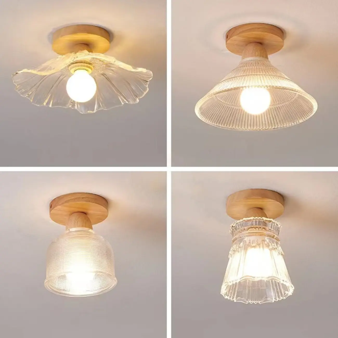 Mini Modern Glass Semi Flush Ceiling Light for Hallway Decor Image - 12 | homeyfad
