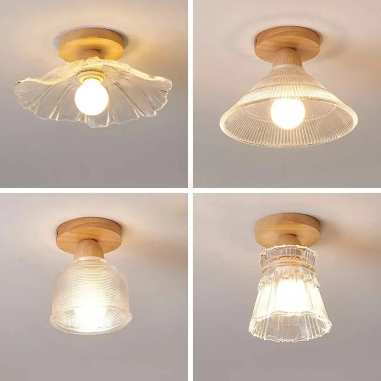 Mini Modern Glass Semi Flush Ceiling Light for Hallway Decor Image - 12