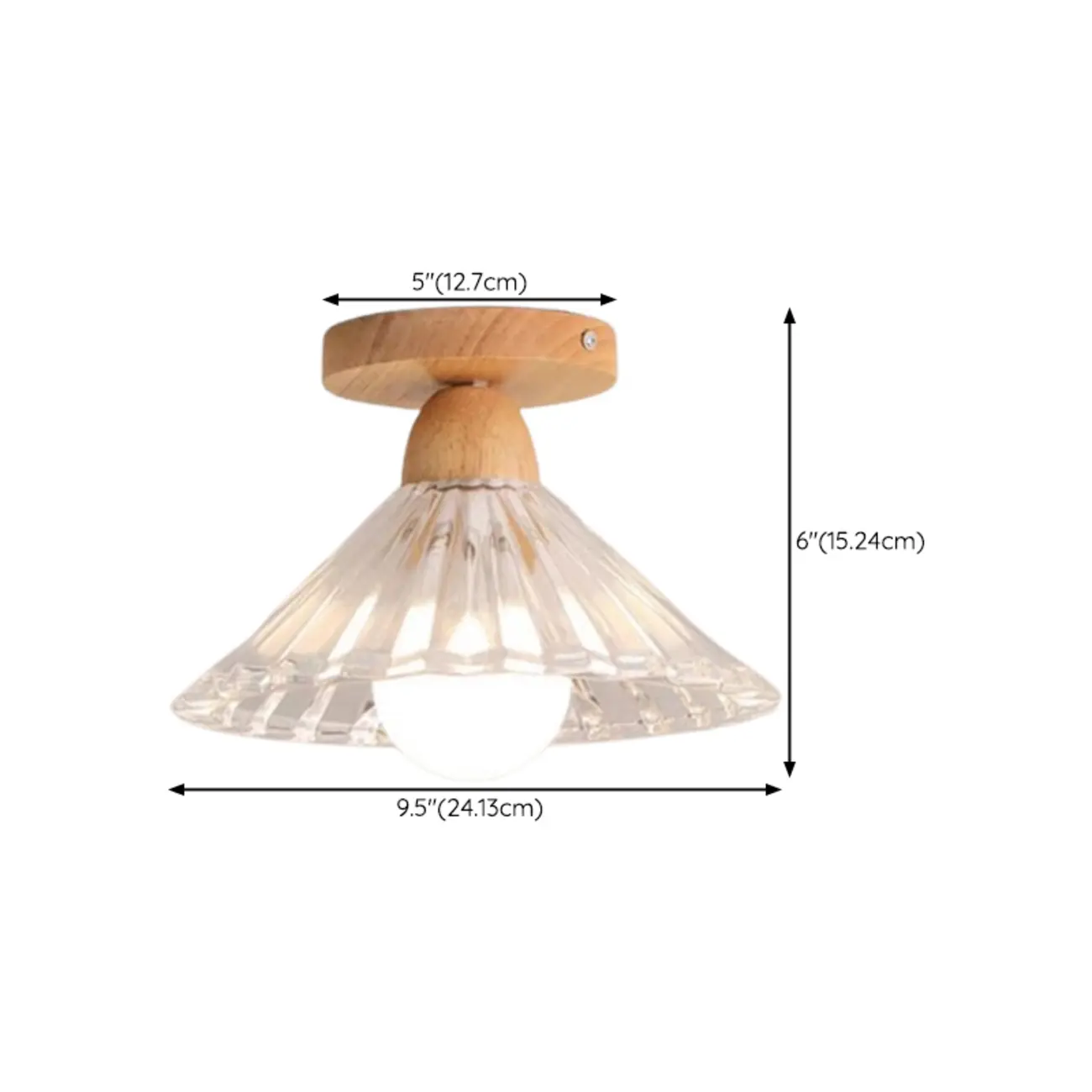 Mini Modern Glass Semi Flush Ceiling Light for Hallway Decor #size