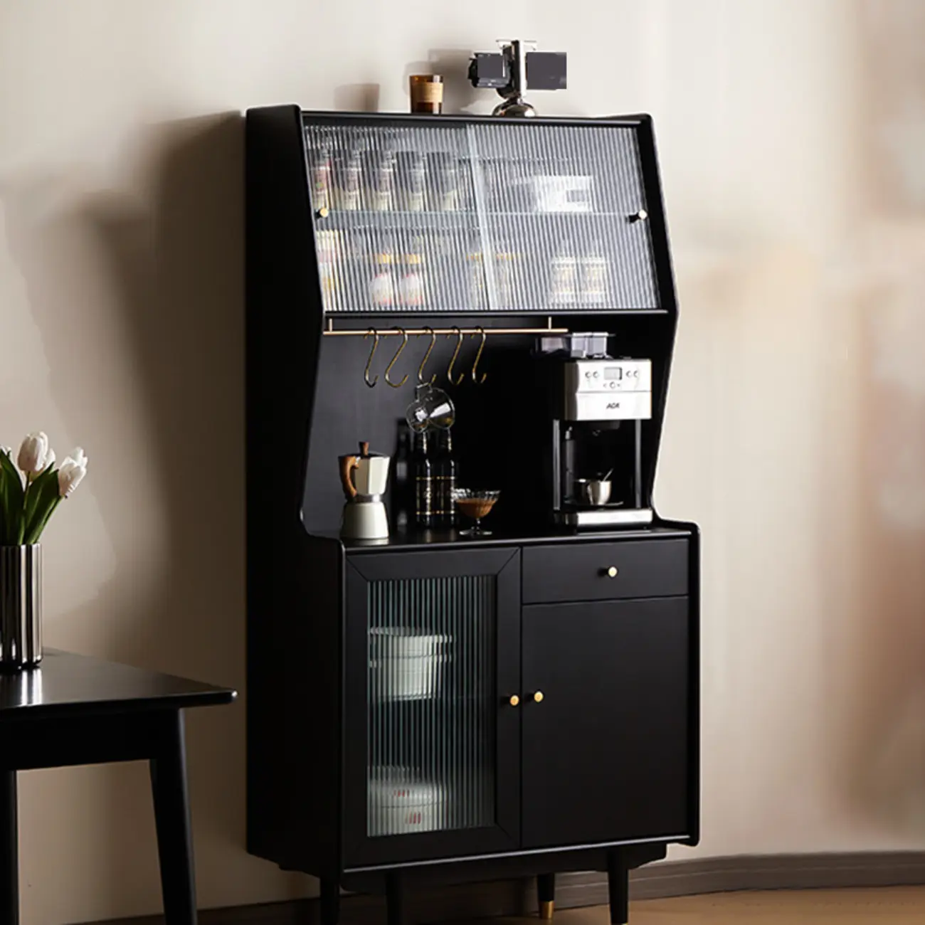 Modern Espresso Wood Versatile Kitchen Cabinet Image - 1 | homeyfad