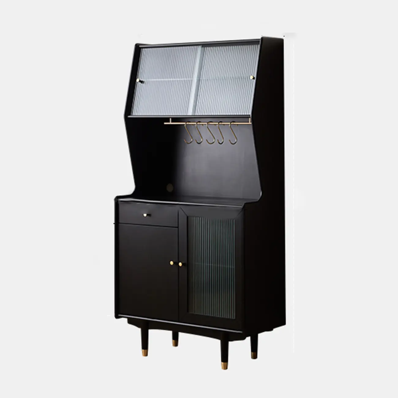 Modern Espresso Wood Versatile Kitchen Cabinet Image - 3 | homeyfad