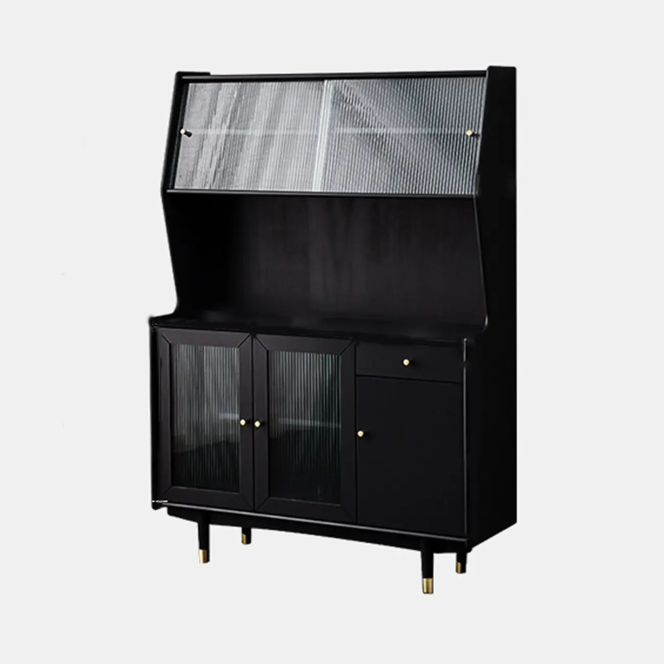 Modern Espresso Wood Versatile Kitchen Cabinet Image - 4 | homeyfad