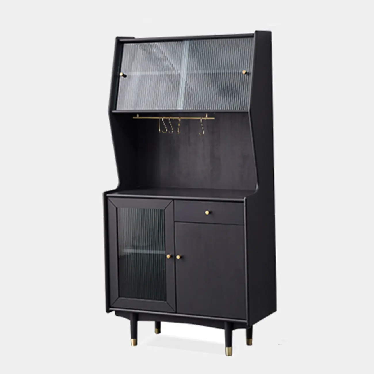 Modern Espresso Wood Versatile Kitchen Cabinet Image - 9 | homeyfad