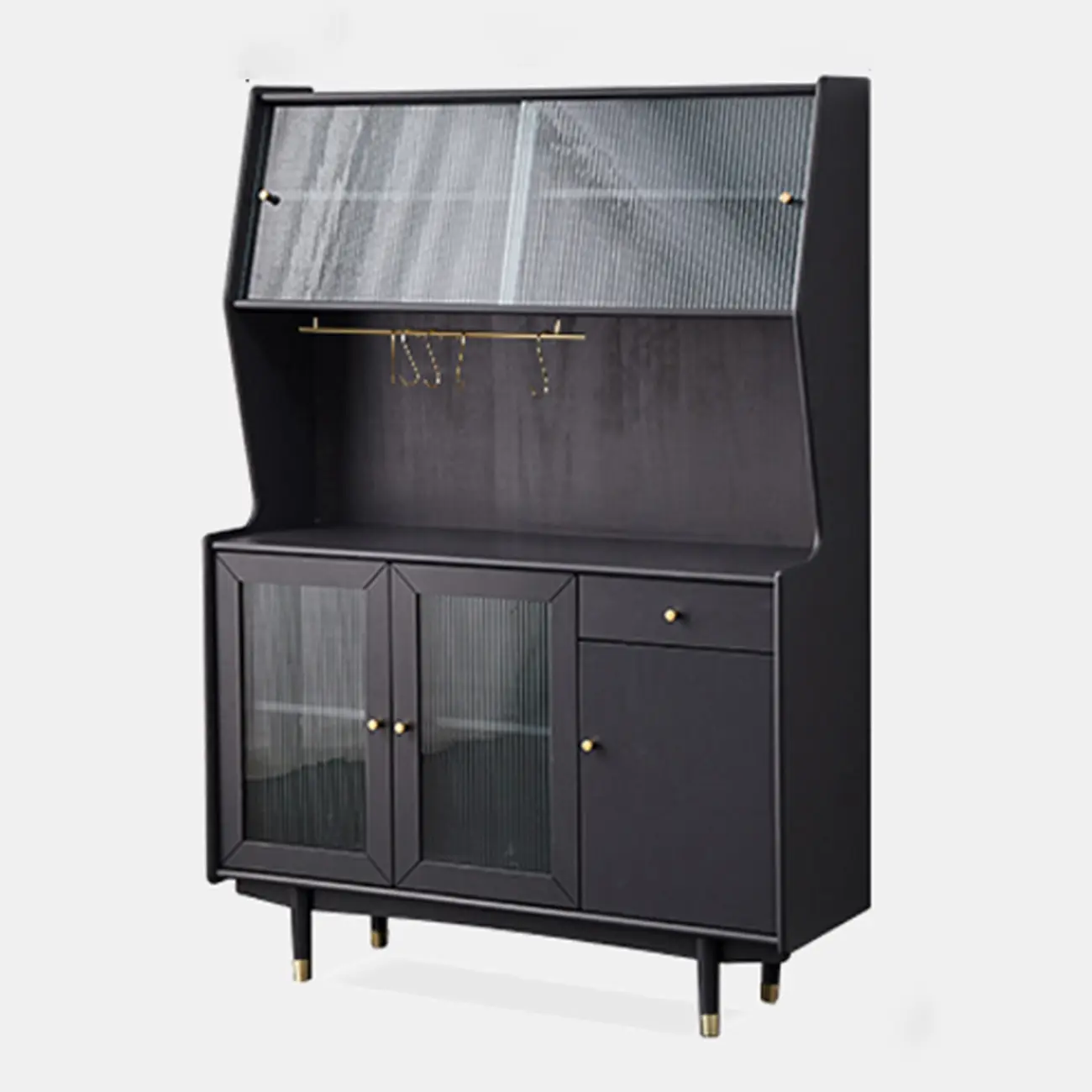 Modern Espresso Wood Versatile Kitchen Cabinet Image - 11 | homeyfad