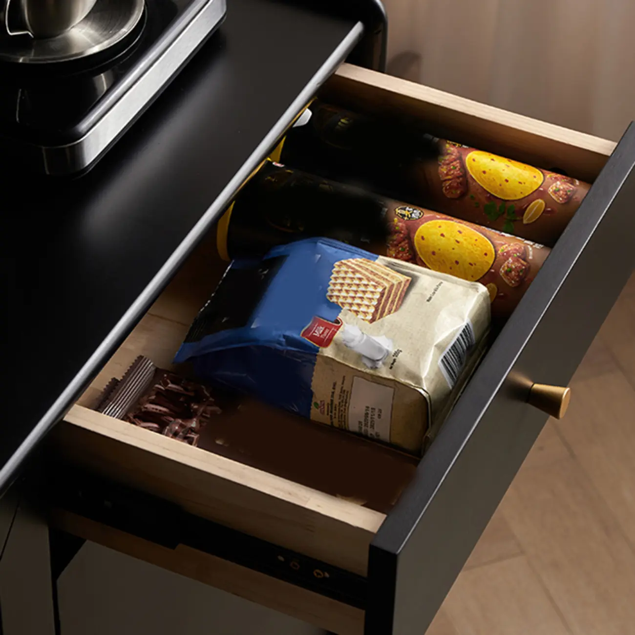 Modern Espresso Wood Versatile Kitchen Cabinet Image - 12 | homeyfad