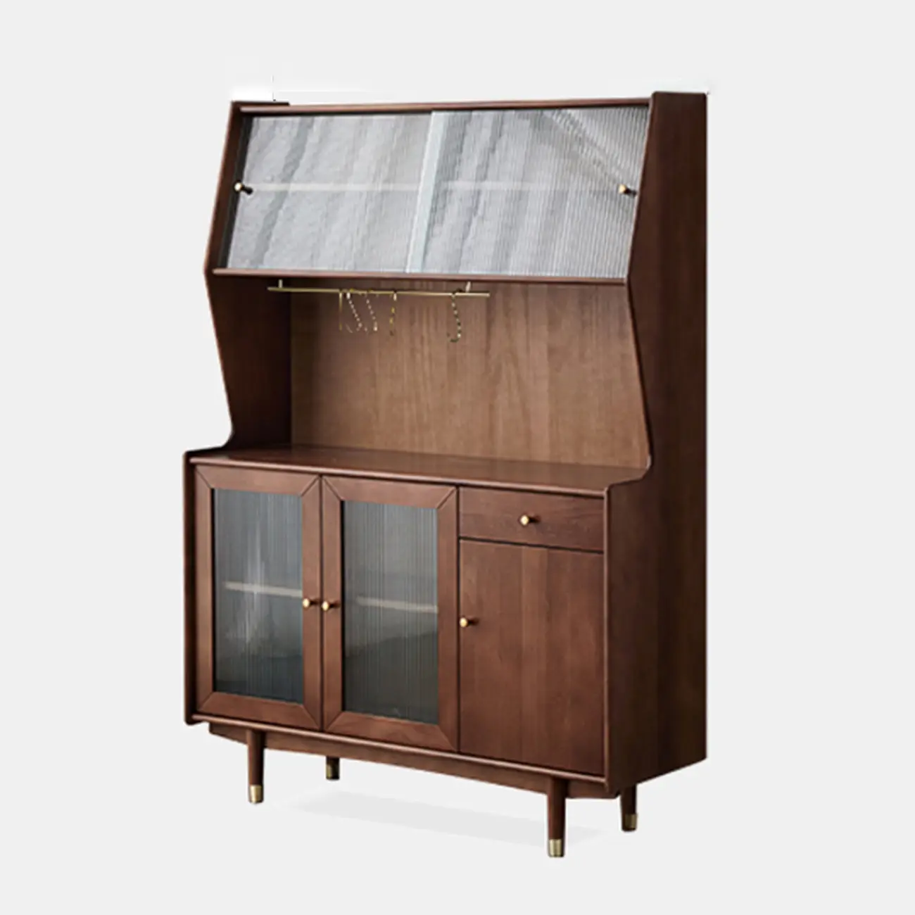 Modern Espresso Wood Versatile Kitchen Cabinet Image - 15 | homeyfad