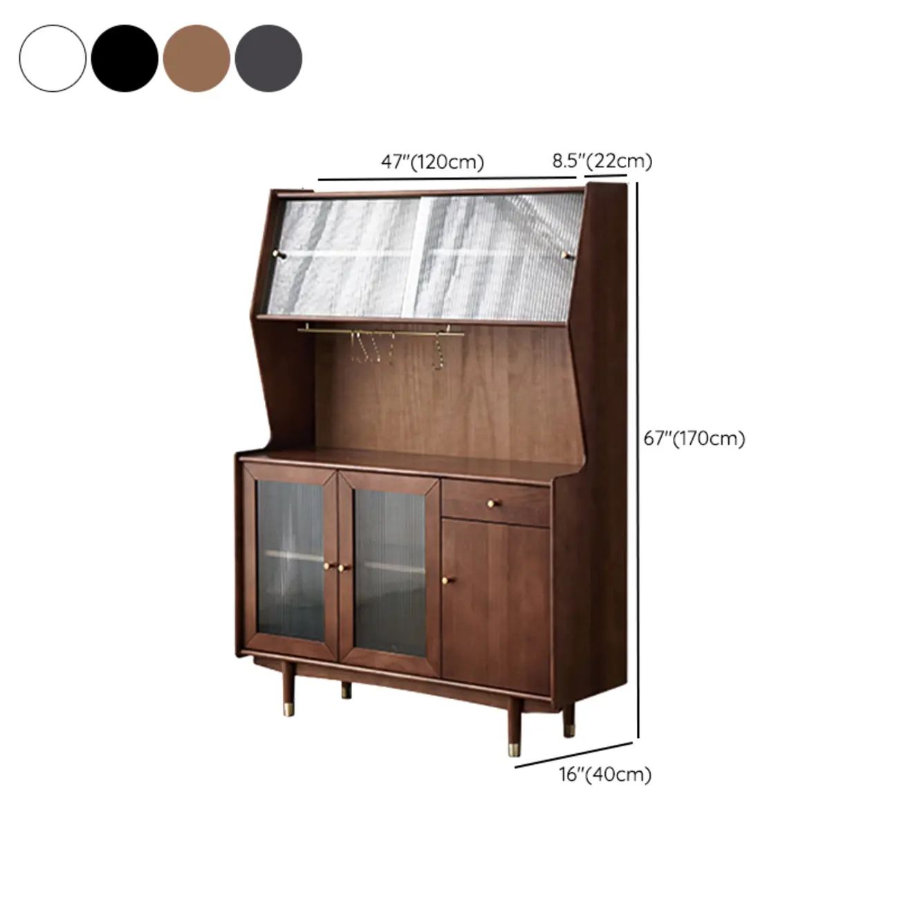 Modern Espresso Wood Versatile Kitchen Cabinet Image - 18 | homeyfad