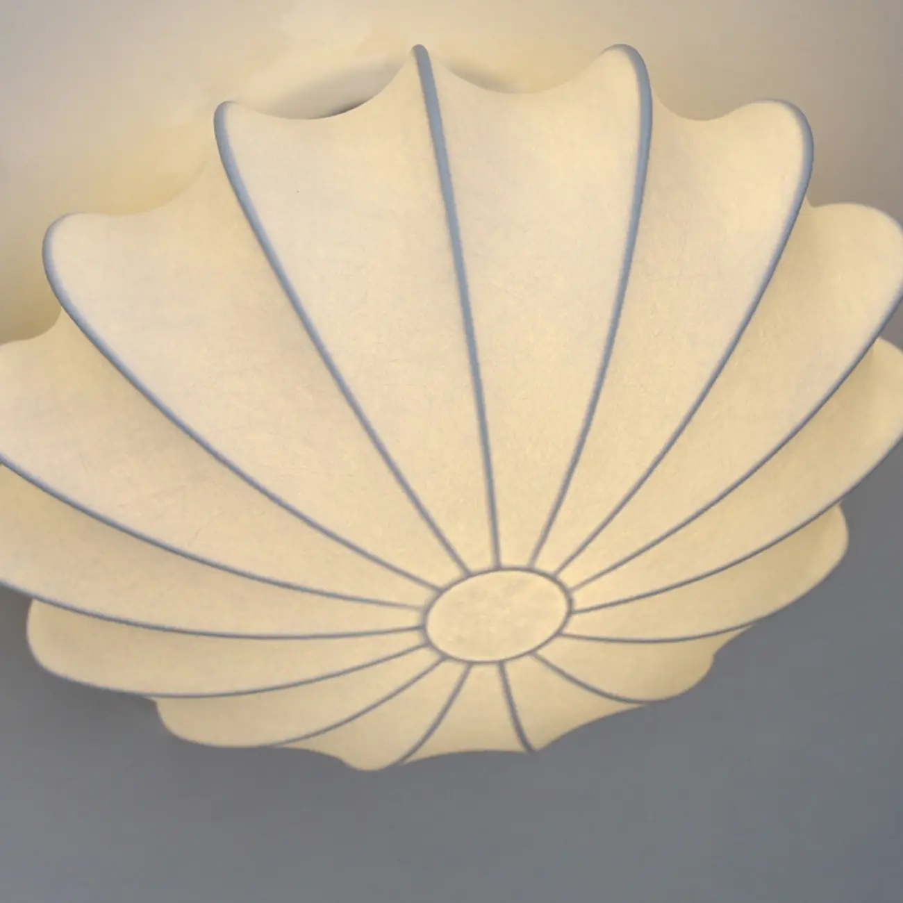 Modern Semi Flush Ceiling Light with Ivory Silk Shade Image - 9 | homeyfad