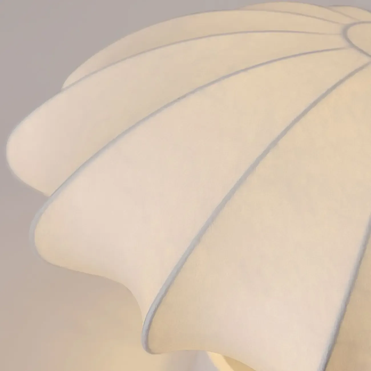 Modern Semi Flush Ceiling Light with Ivory Silk Shade Image - 11