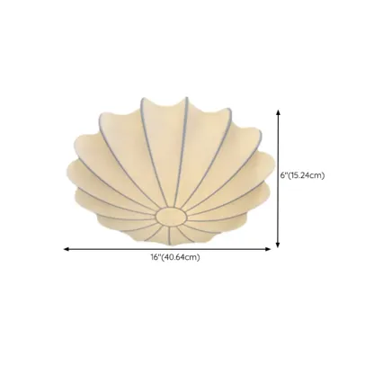 Modern Semi Flush Ceiling Light with Ivory Silk Shade #size