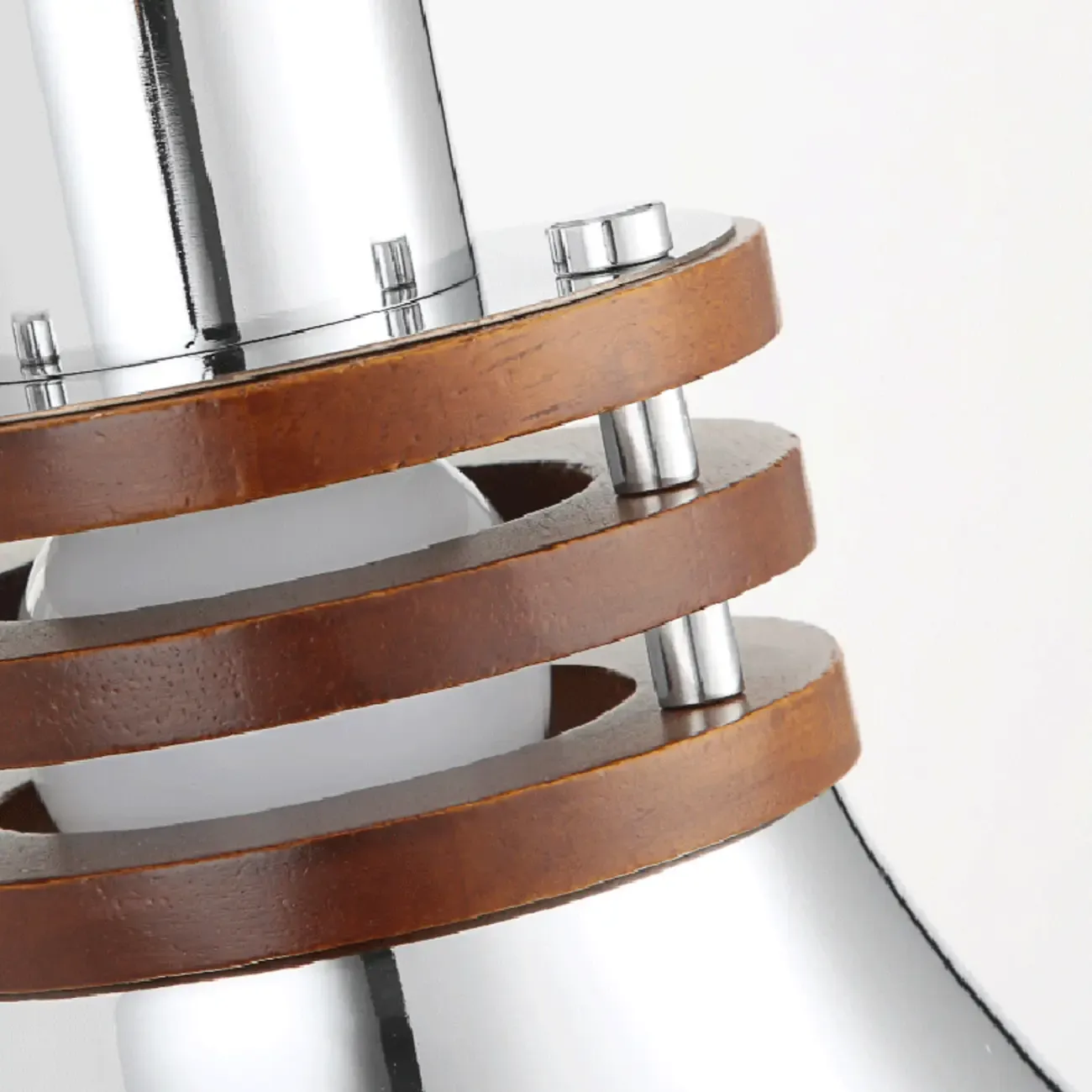 Modern Chrome Brown Wall Sconce with Rocker Switch Image - 8