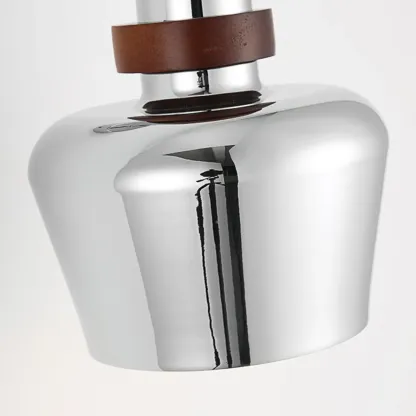 Modern Chrome Brown Wall Sconce with Rocker Switch Image - 9