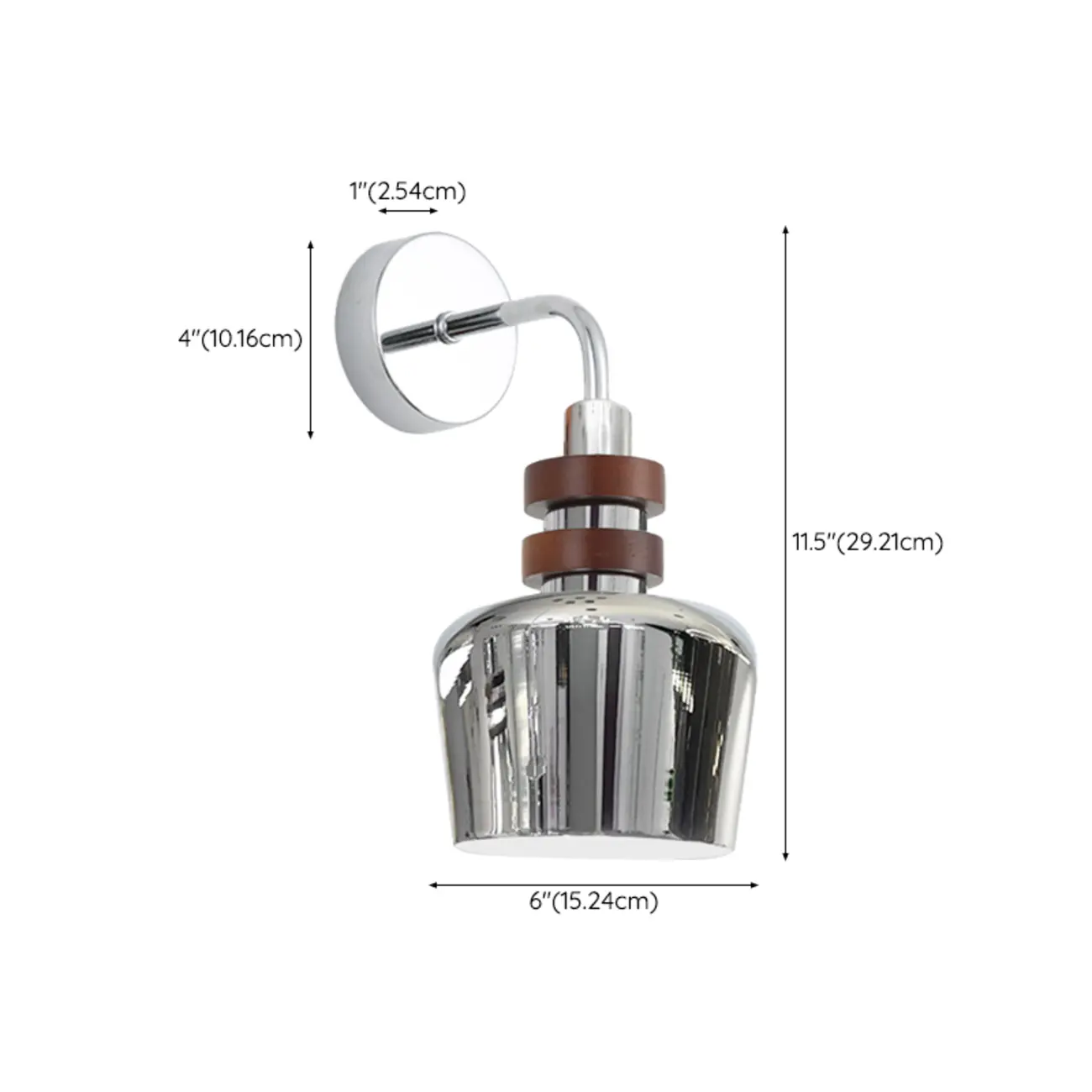 Modern Chrome Brown Wall Sconce with Rocker Switch #size | homeyfad