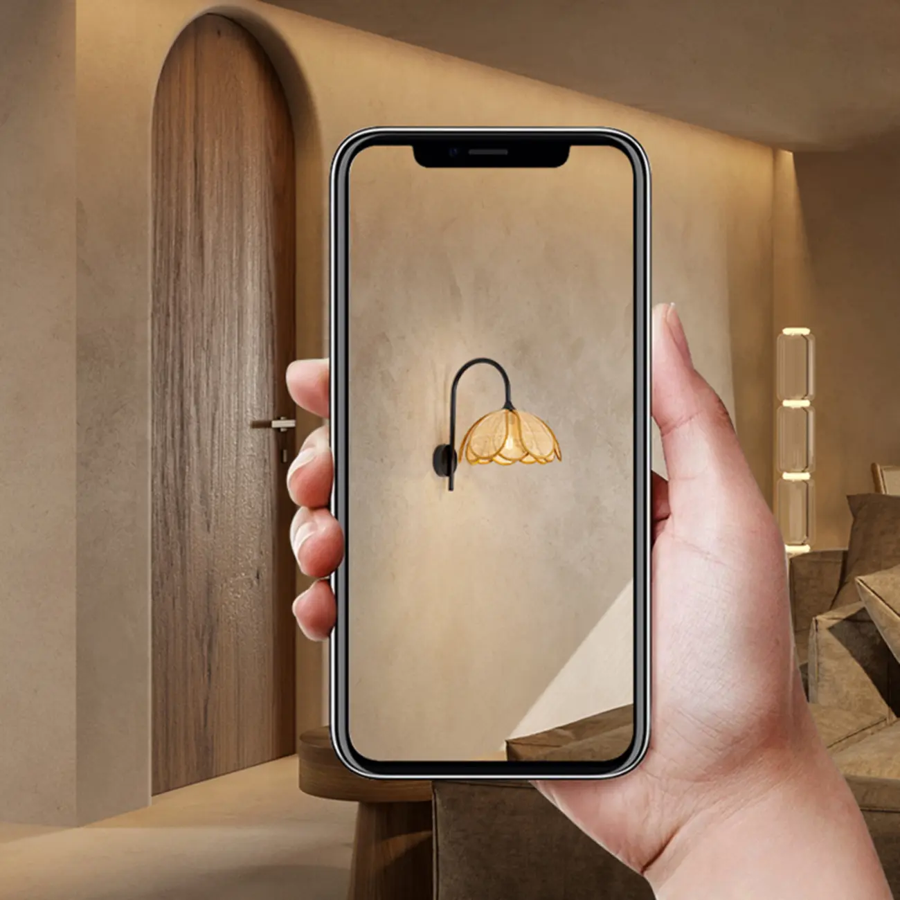 Modern Geometric Black Metal Wall Light with Rattan Shade Image - 12 | homeyfad