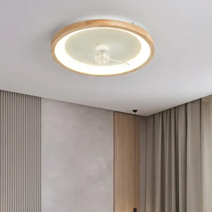 Modern Wood Color Ceiling Fan with Light Image - 2