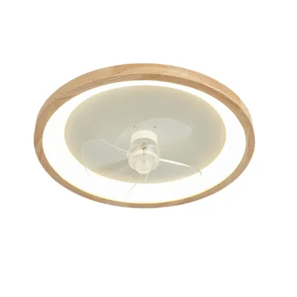 Modern Wood Color Ceiling Fan with Light Image - 5
