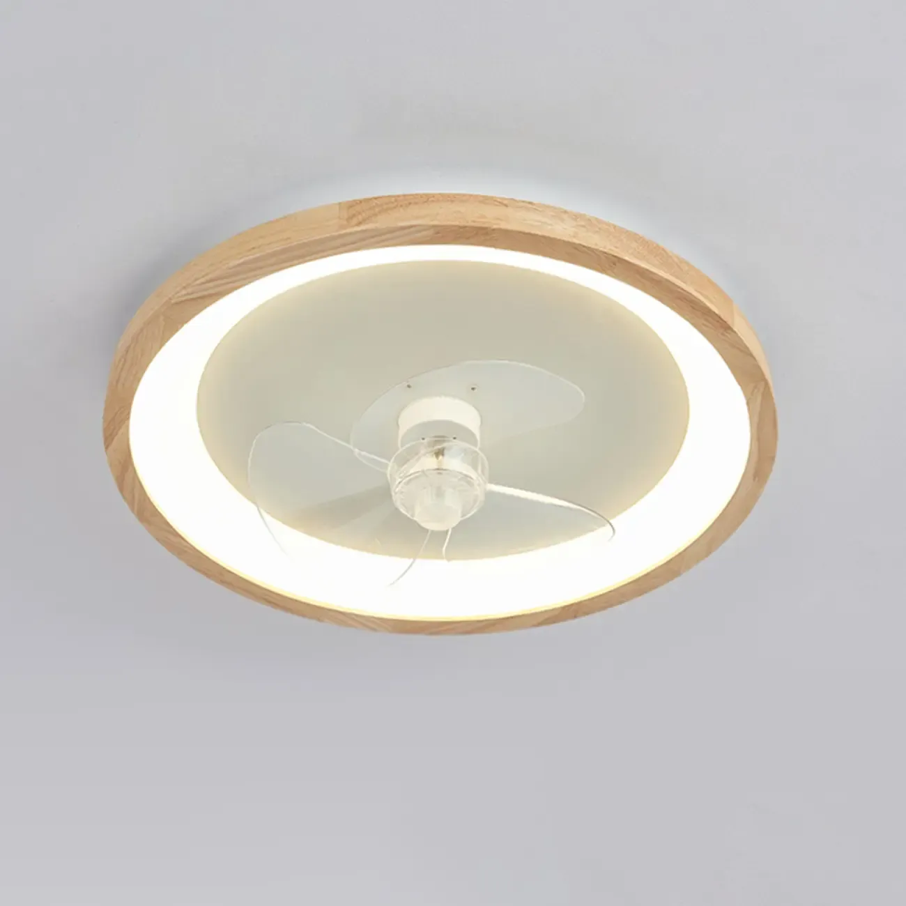 Modern Wood Color Ceiling Fan with Light Image - 6