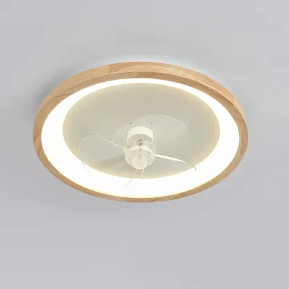 Modern Wood Color Ceiling Fan with Light Image - 6