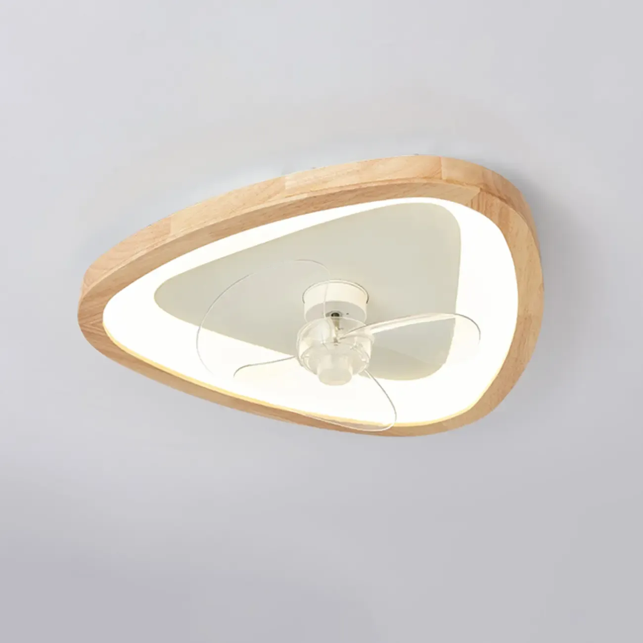 Modern Wood Color Ceiling Fan with Light Image - 7