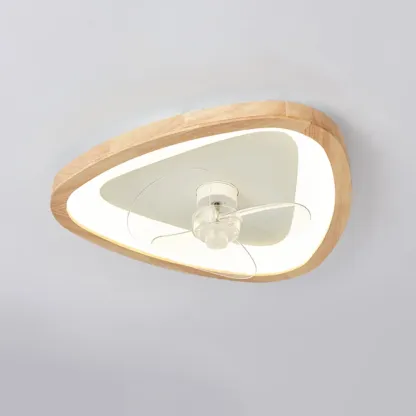 Modern Wood Color Ceiling Fan with Light Image - 7