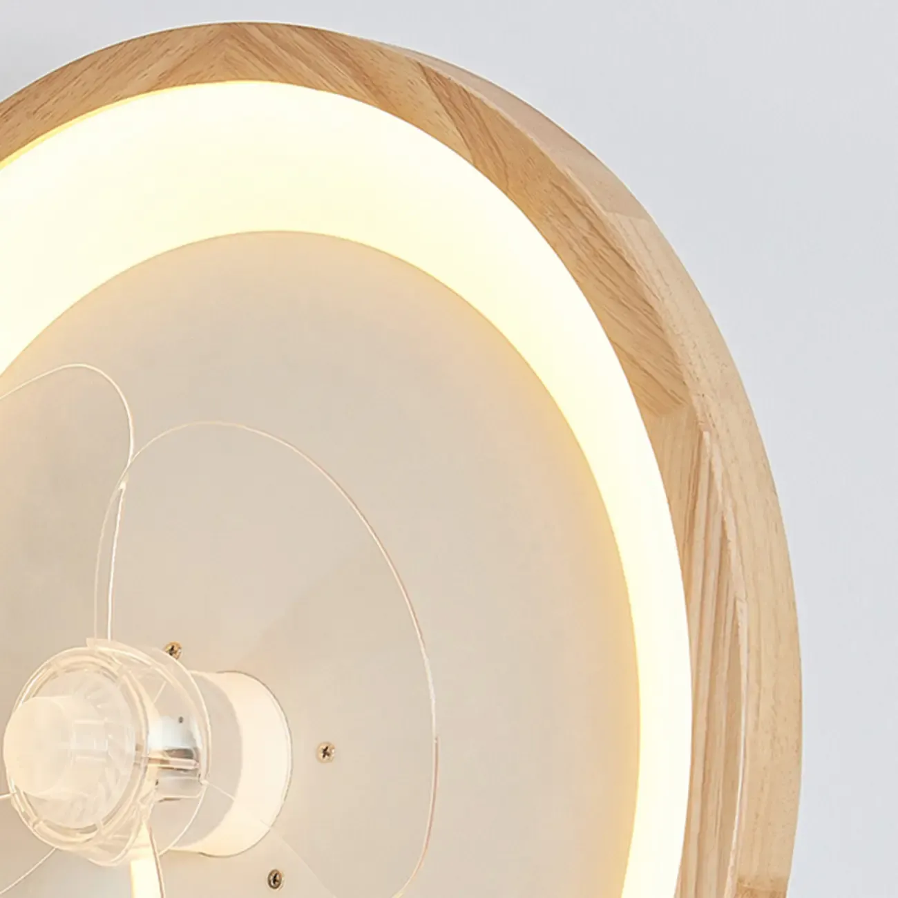 Modern Wood Color Ceiling Fan with Light Image - 9