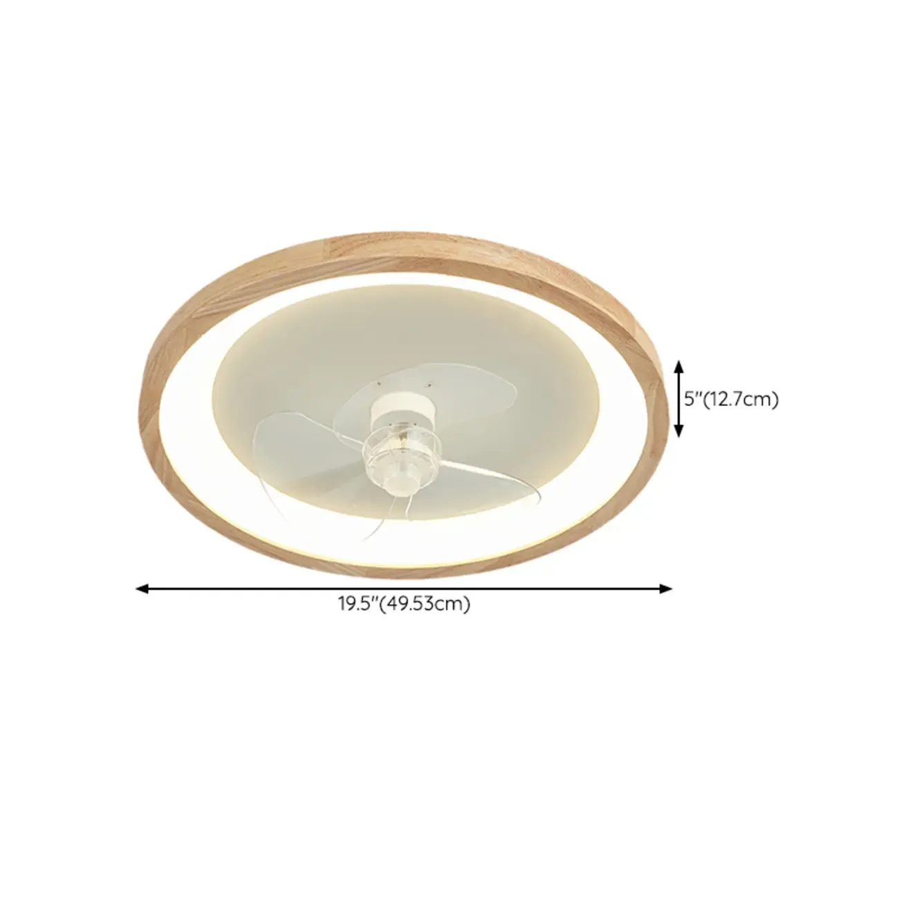 Modern Wood Color Ceiling Fan with Light #size