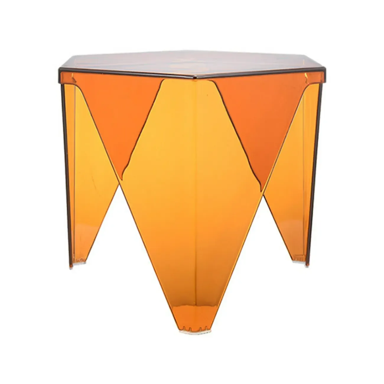 Contemporary Hexagon Acrylic End Table for Living Room Image - 5