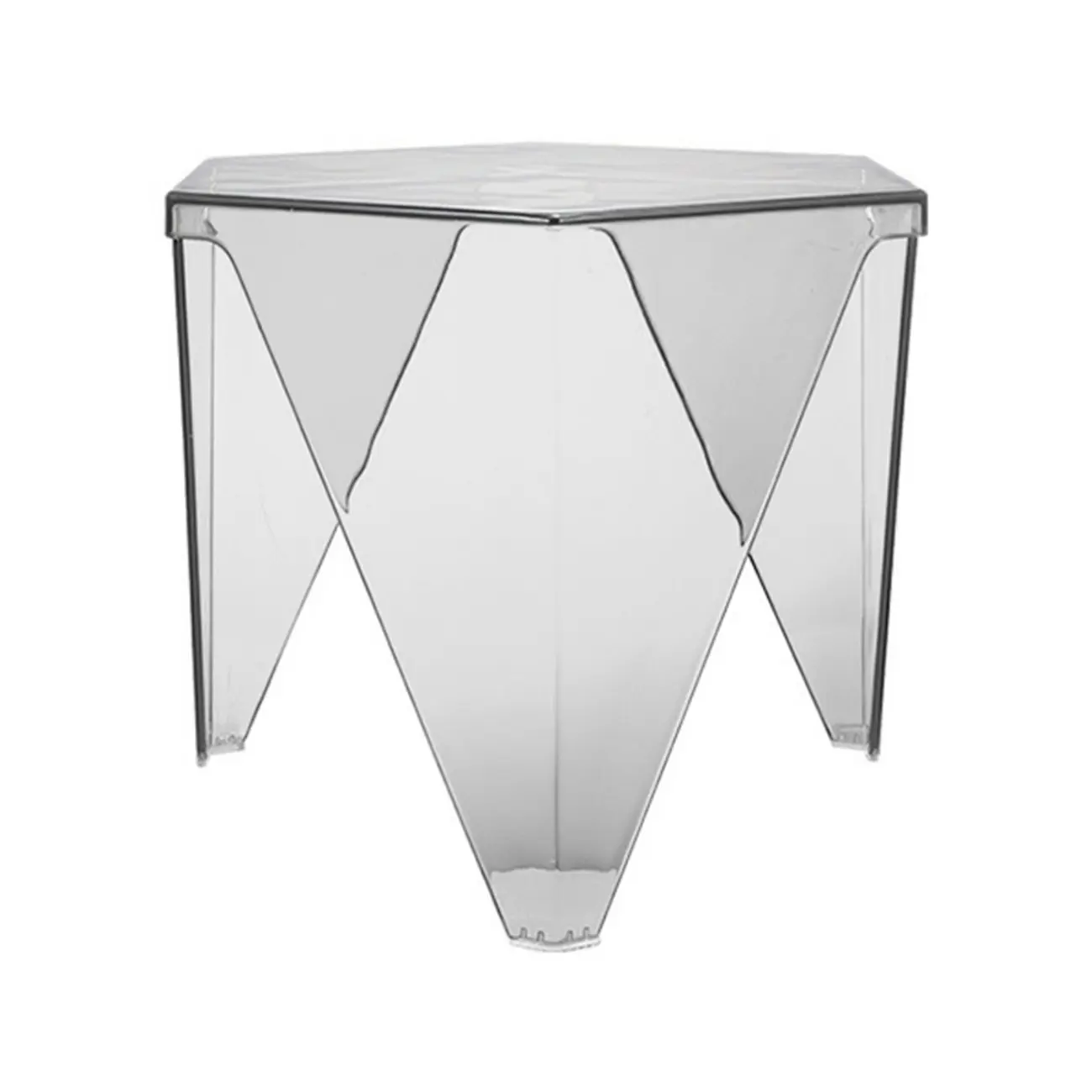 Contemporary Hexagon Acrylic End Table for Living Room Image - 7 | homeyfad