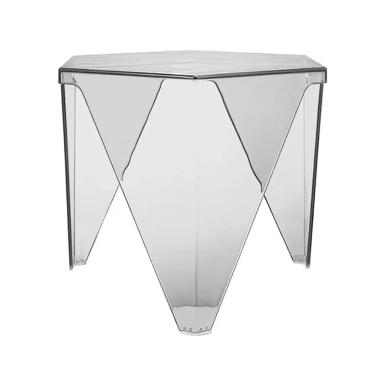Contemporary Hexagon Acrylic End Table for Living Room Image - 7